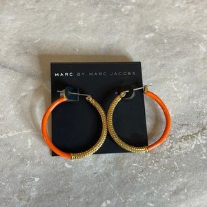 Orange & Gold Hoop Earrings by Marc Jacobs